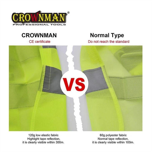 LARGE: HIGH-GLOSS REFLECTIVE SAFETY VEST WITH CE CERTIFICATE YELLOW