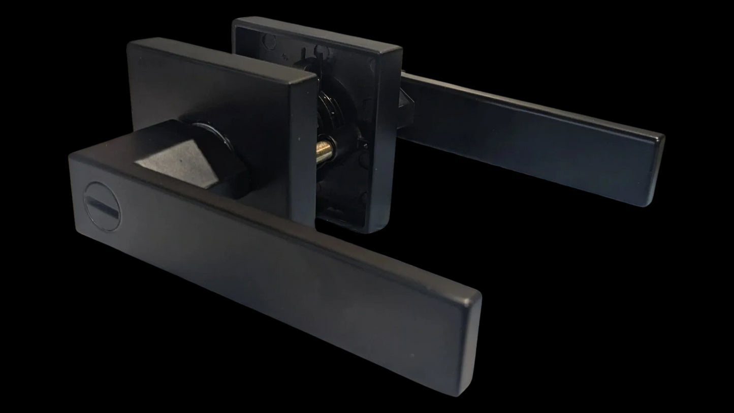 DOOR LEVERSET PRIVACY TYPE ALUM MATT BLACK