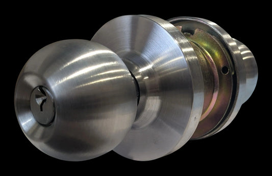 CYLINDRICAL KNOB SET ENTRANCE TYPE SATIN NICKEL ANSI GRADE2