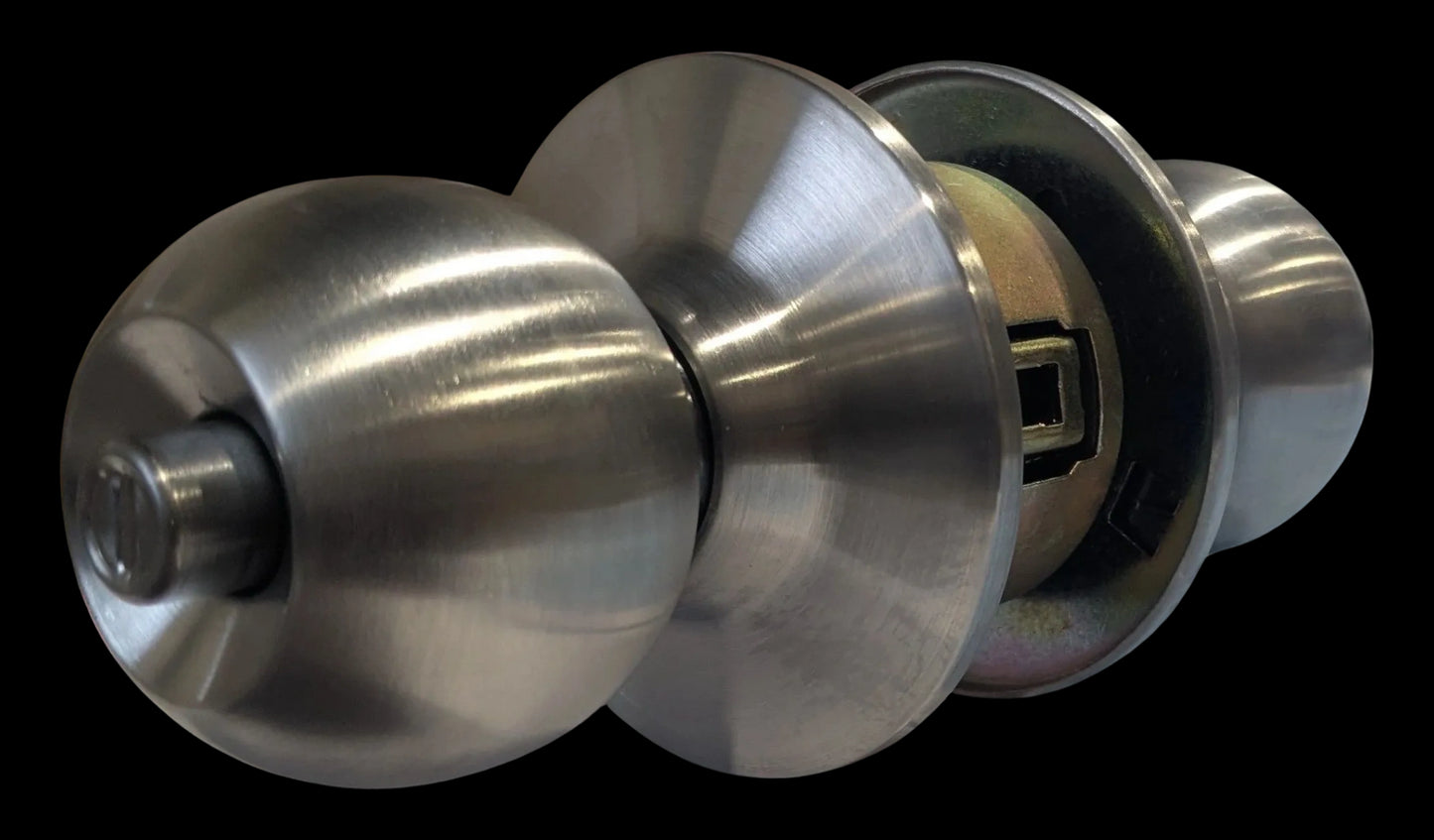CYLINDRICAL KNOB SET ENTRANCE TYPE SATIN NICKEL