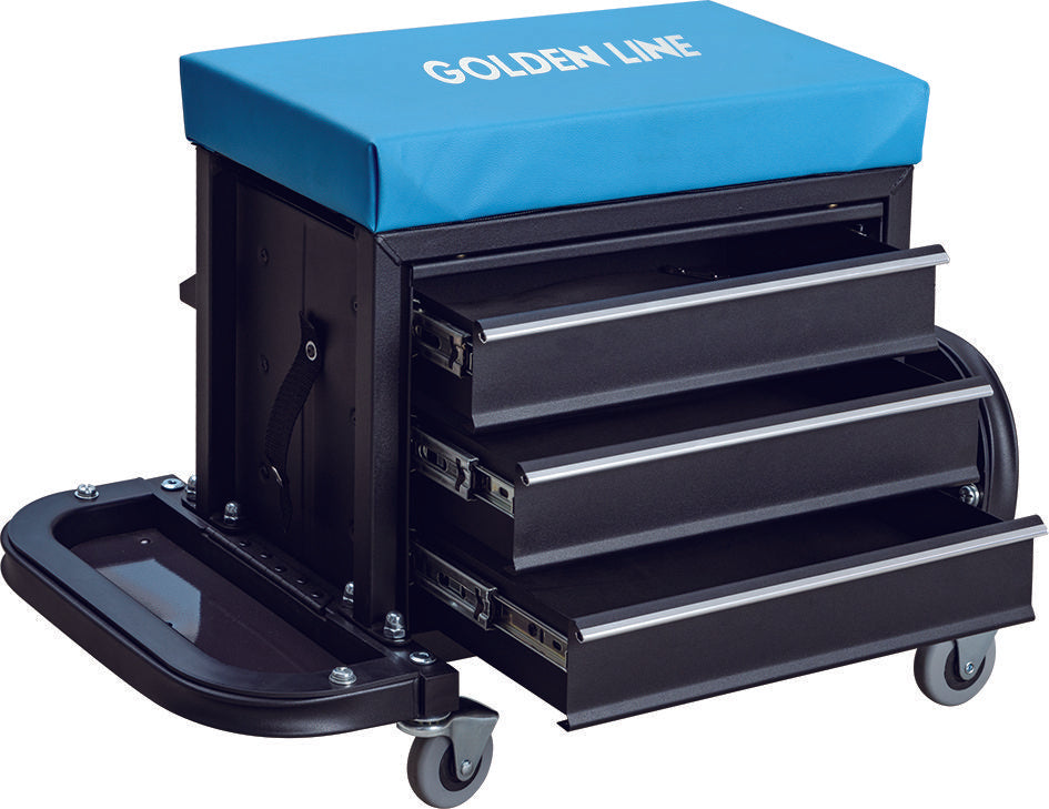 TOOL CART WITH DRAWERS AND SEATS 19IN HEIGHT