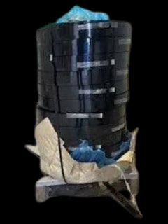 BLACK PAINTED AND WAXED STEEL STRAPPING (PER LBS)
