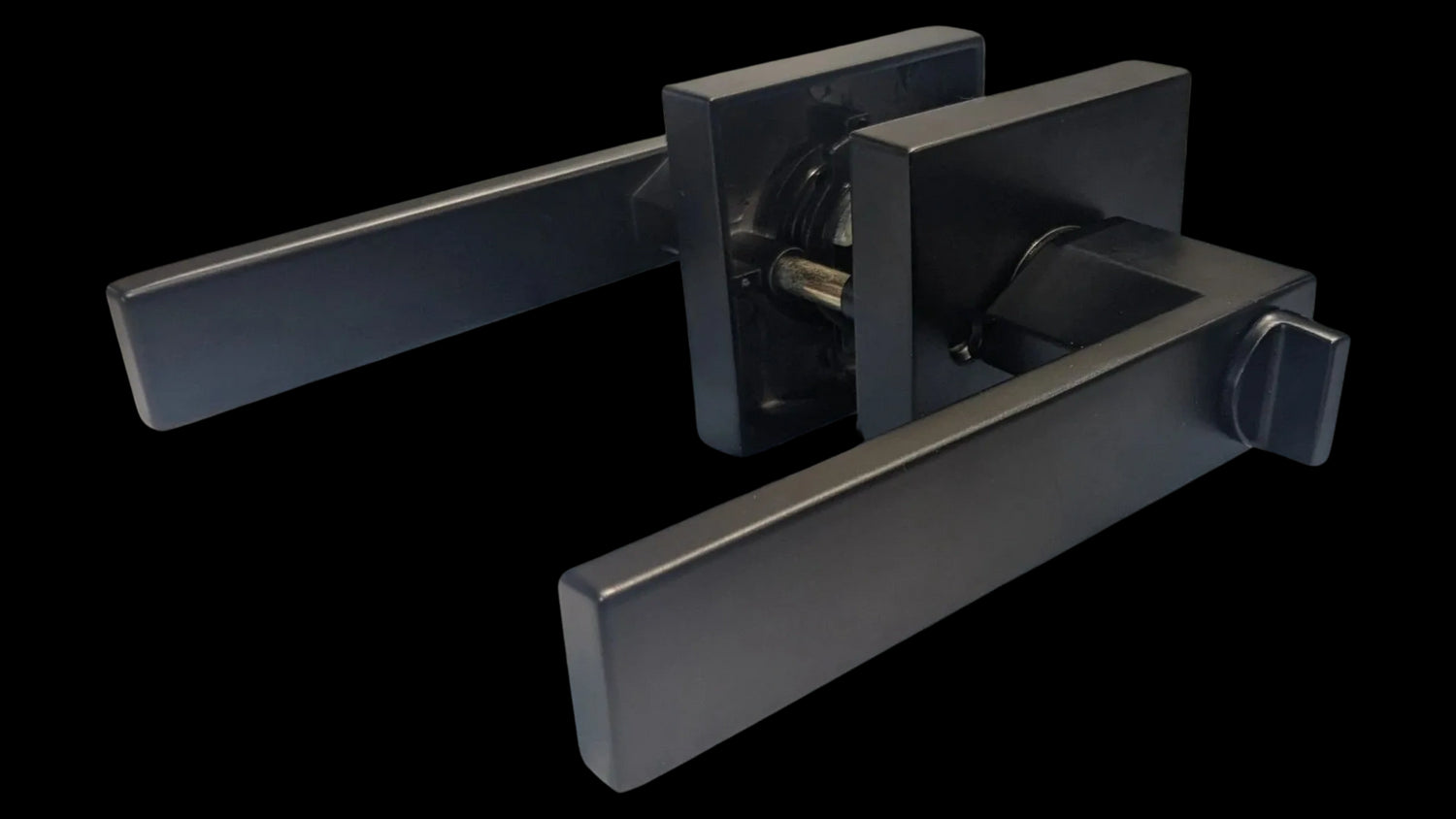 DOOR LEVERSET PRIVACY TYPE ALUM MATT BLACK