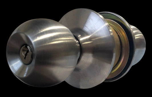 CYLINDRICAL KNOB SET ENTRANCE TYPE SATIN NICKEL