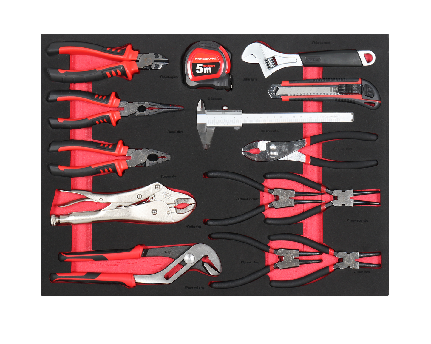 PLIERS AND MEASURING SET 14PC