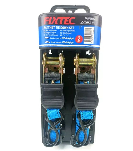 2PCS RATCHET TIE DOWN SET 1"*5M