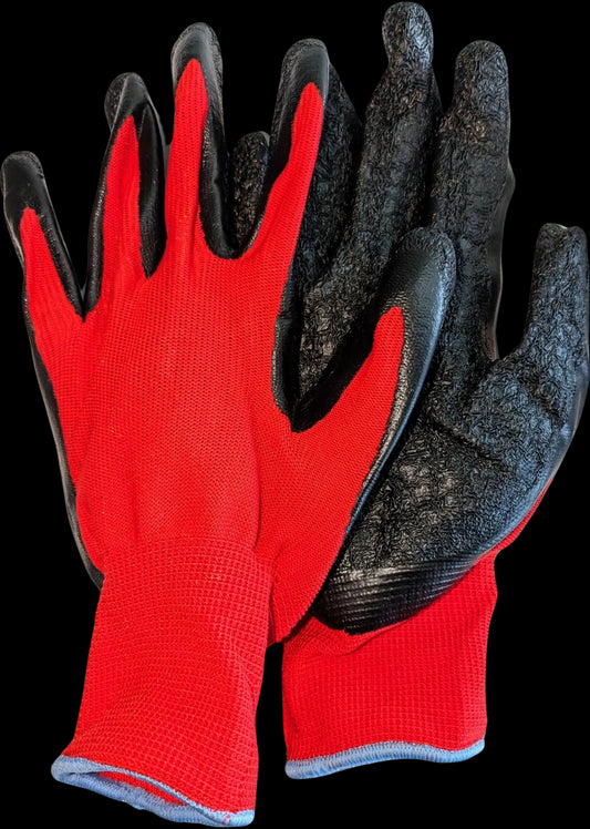 LATEX CRINKLE GLOVES RED MEDIUM (PER PAIR)