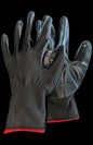 POLYESTER NITRILE COATDED GLOVES BLACK LARGE (PER PAIR)