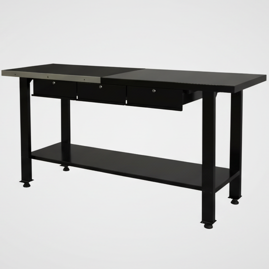 STEEL WORK BENCH WITH DRAWERS 79X25X37IN