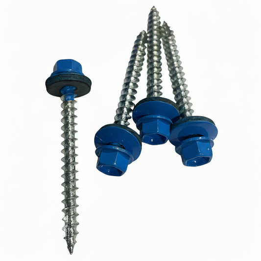 HEX SCREWS 10X2" WITH WASHER, SKY BLUE
