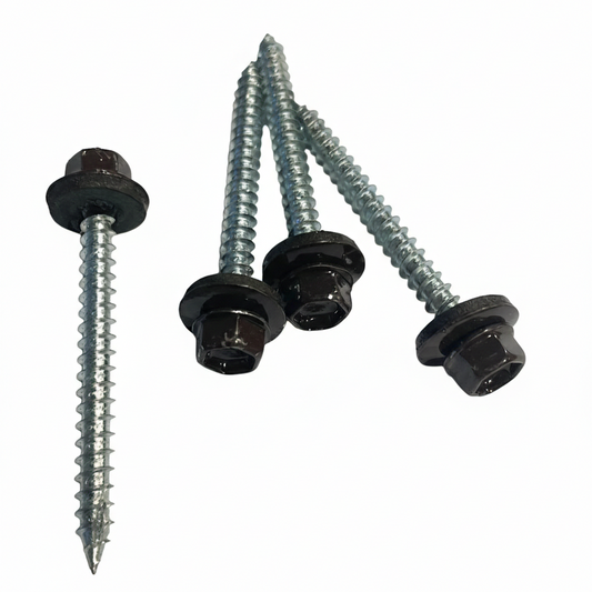 HEX SCREWS 10X2" WITH WASHER, TERRA BROWN