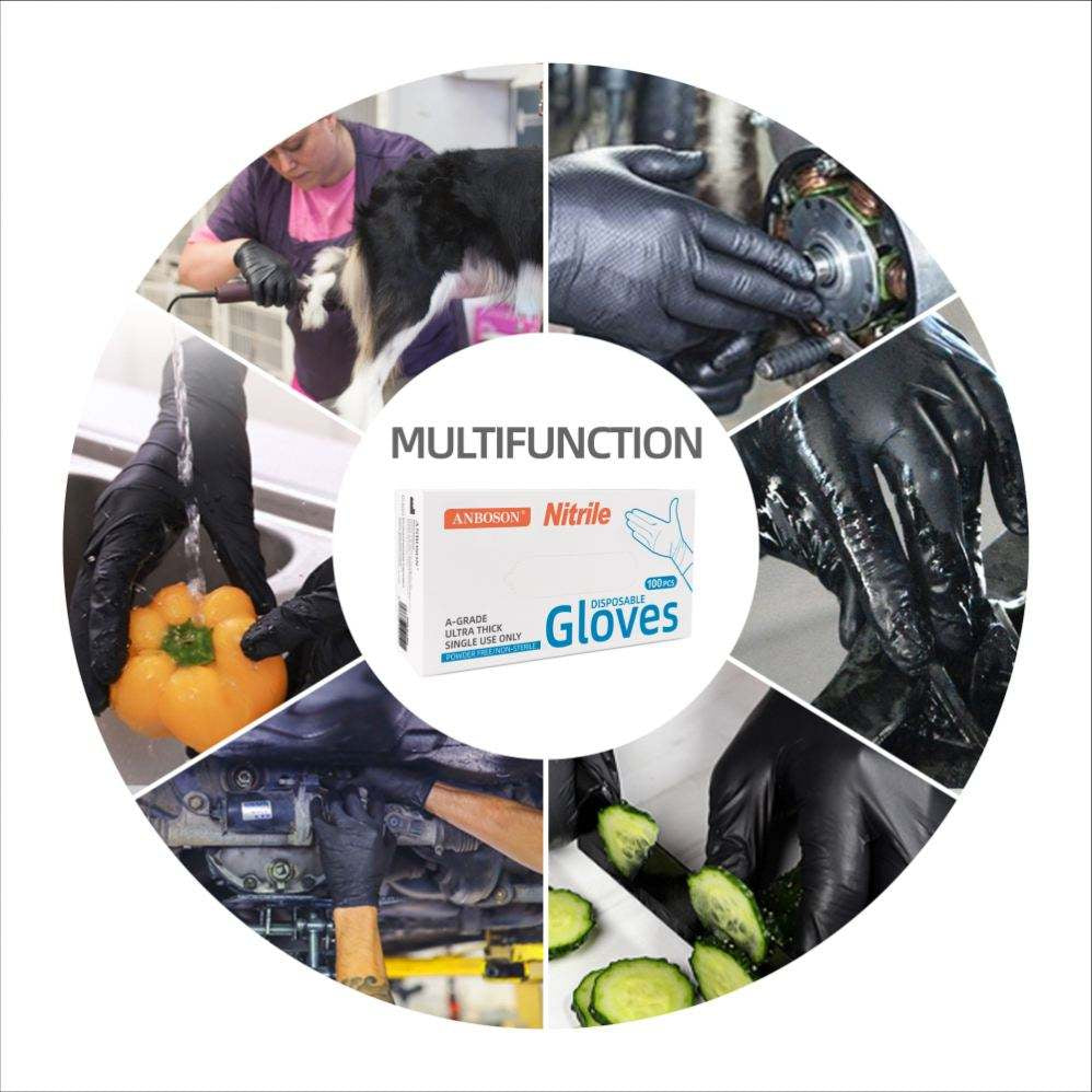 6MIL BLACK NITRILE GLOVES XL 100PC/BOX
