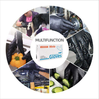 6MIL BLACK NITRILE GLOVES XL 100PC/BOX