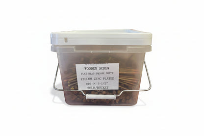 WOOD SCREW #10X3-1/2" FLAT HEAD SQUARE DRIVE 20LBS/BUCKET